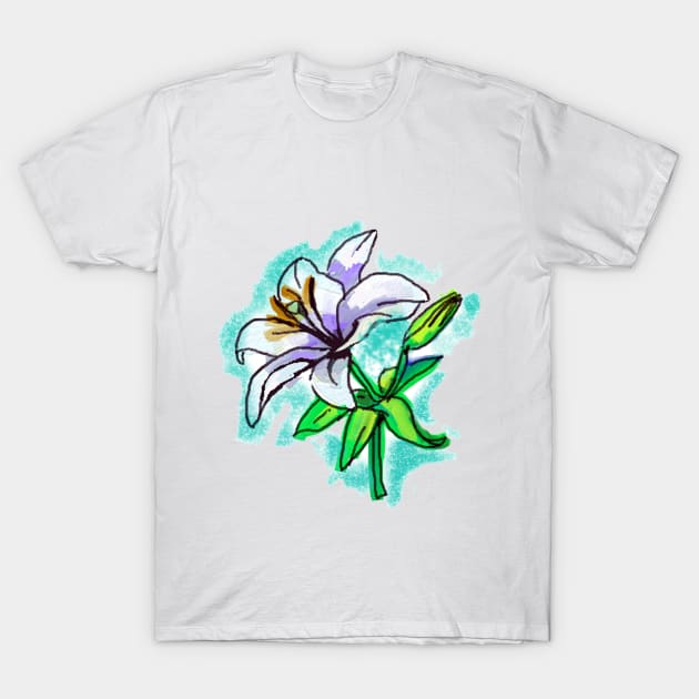 white lily art T-Shirt by lalanny